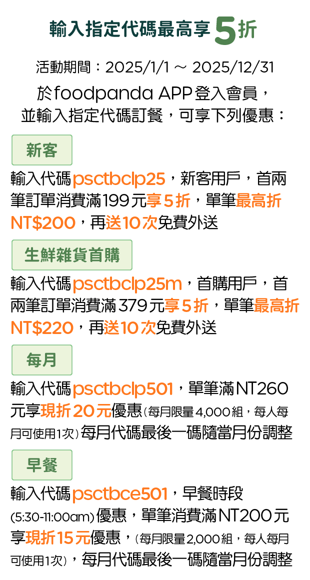 優惠資訊說明_foodpanda